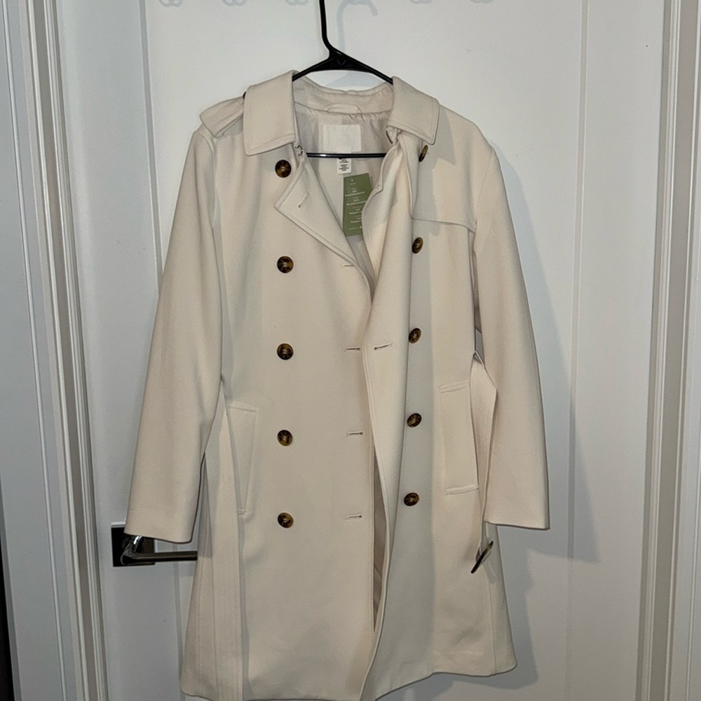 h&m cream trench coat NWT